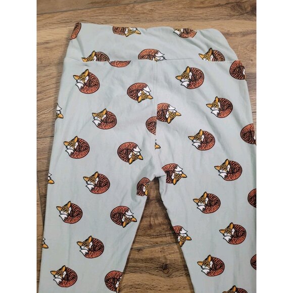 OS LuLaRoe One Size Leggings Fox Foxes Woodland Nature Rare ! - Picture 9 of 10